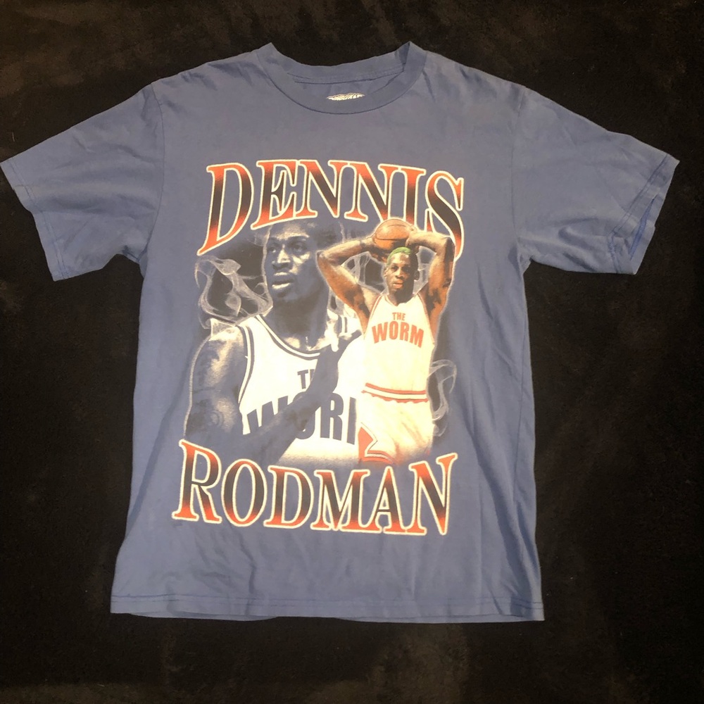Dennis Rodman NBA Blue Graphic Tee